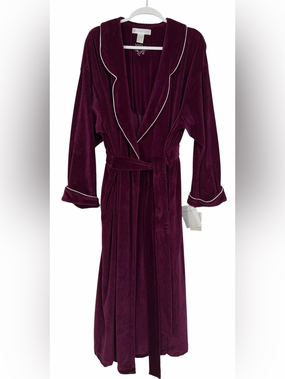 Eileen West Velour Long Robe Plush Berry NWT Size XL